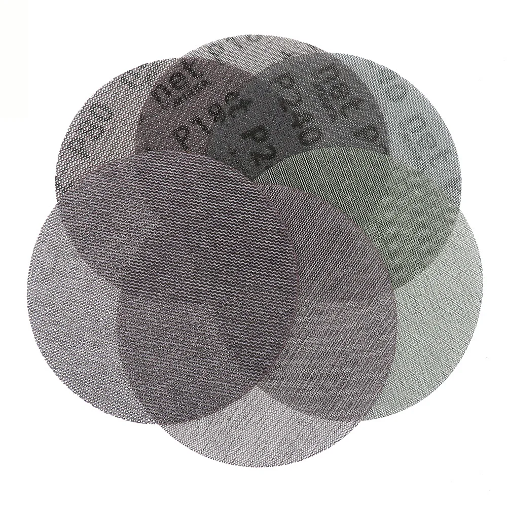 

50Pcs/box 6 Inch 150mm Sandpaper Autonet Mesh Sanding Discs Dust Free Anti-blocking 80/120/180/240/320 Grits