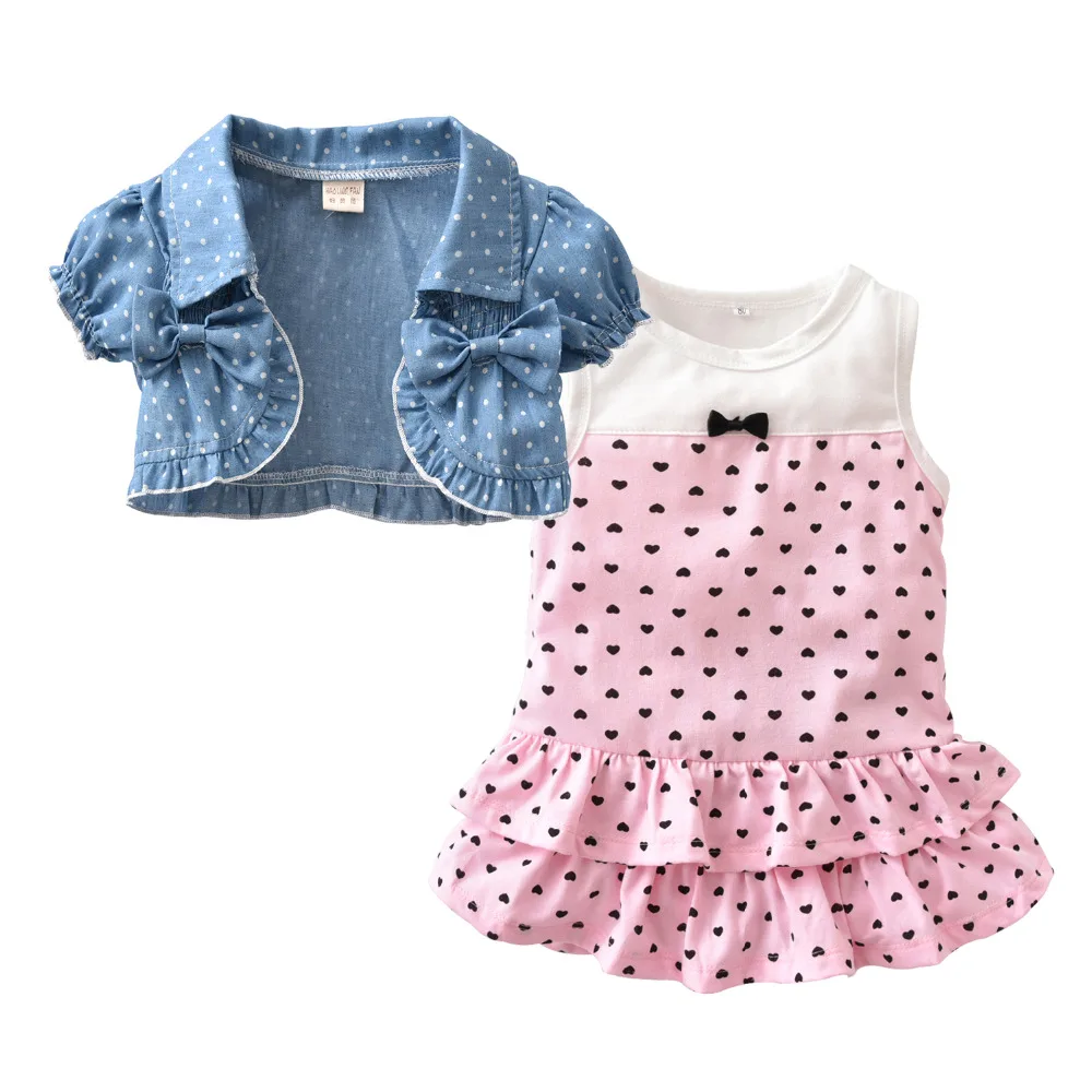 Новинка 2021 года Стильное летнее платье для маленьких девочек с черными пятнами