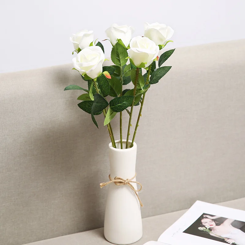 1 шт. французские романтические изогнутые искусственные розы бархатные шелковые