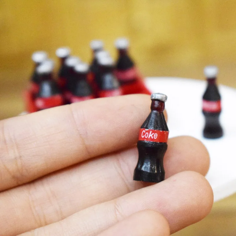 1 Dozen 12pcs Mini Coke Drinks 1/12 Dollhouse Miniature Food Doll Bottle Set Play Kitchen Accessories|bottle boat|bottle distributorbottle sprayer |