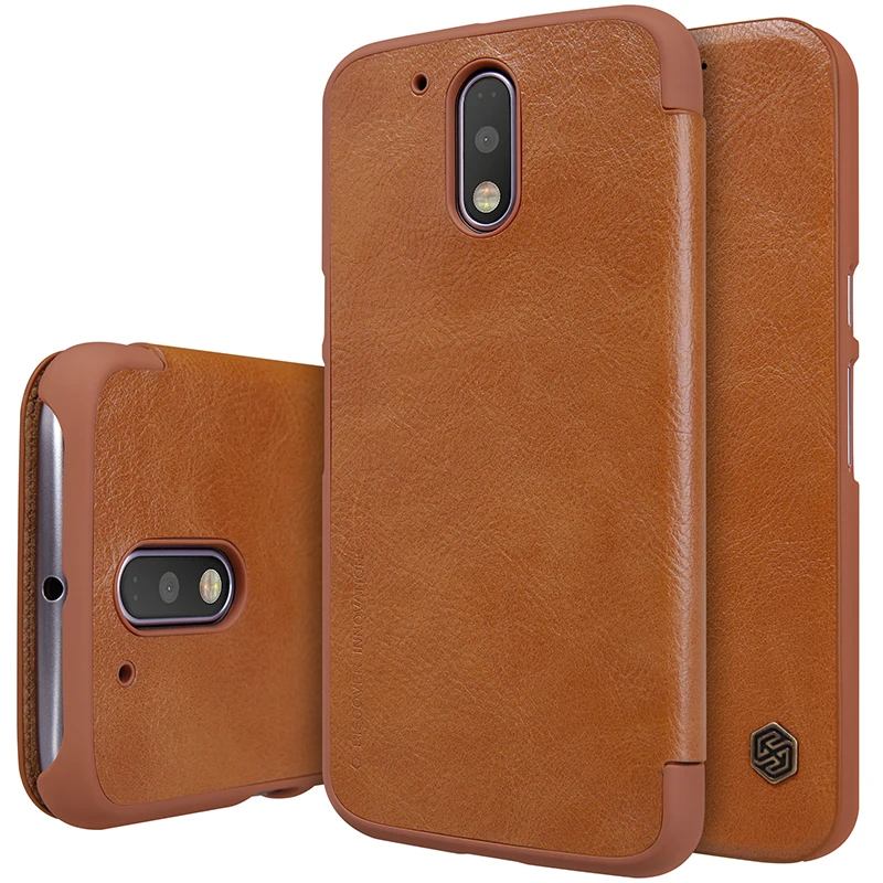 Nillkin Qin Series классическая роскошь флип кожаный чехол для мото G4 плюс телефона MOTO