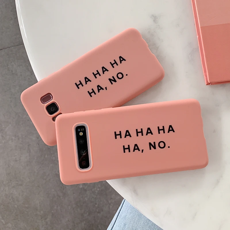 YHBBCASES Однотонные Мягкий ТПУ чехол для Samsung Galaxy S8 S9 S10 плюс комплект с надписями и
