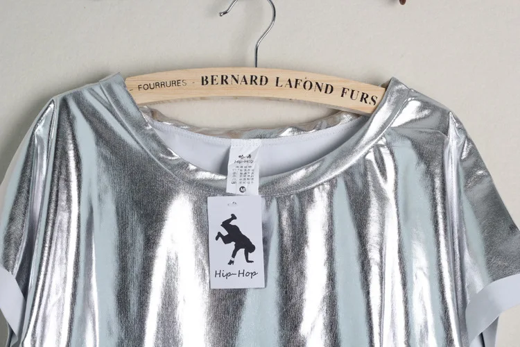 Женская яркая серебристая футболка в стиле хип хоп Gagarich лето 2019|Футболки| |