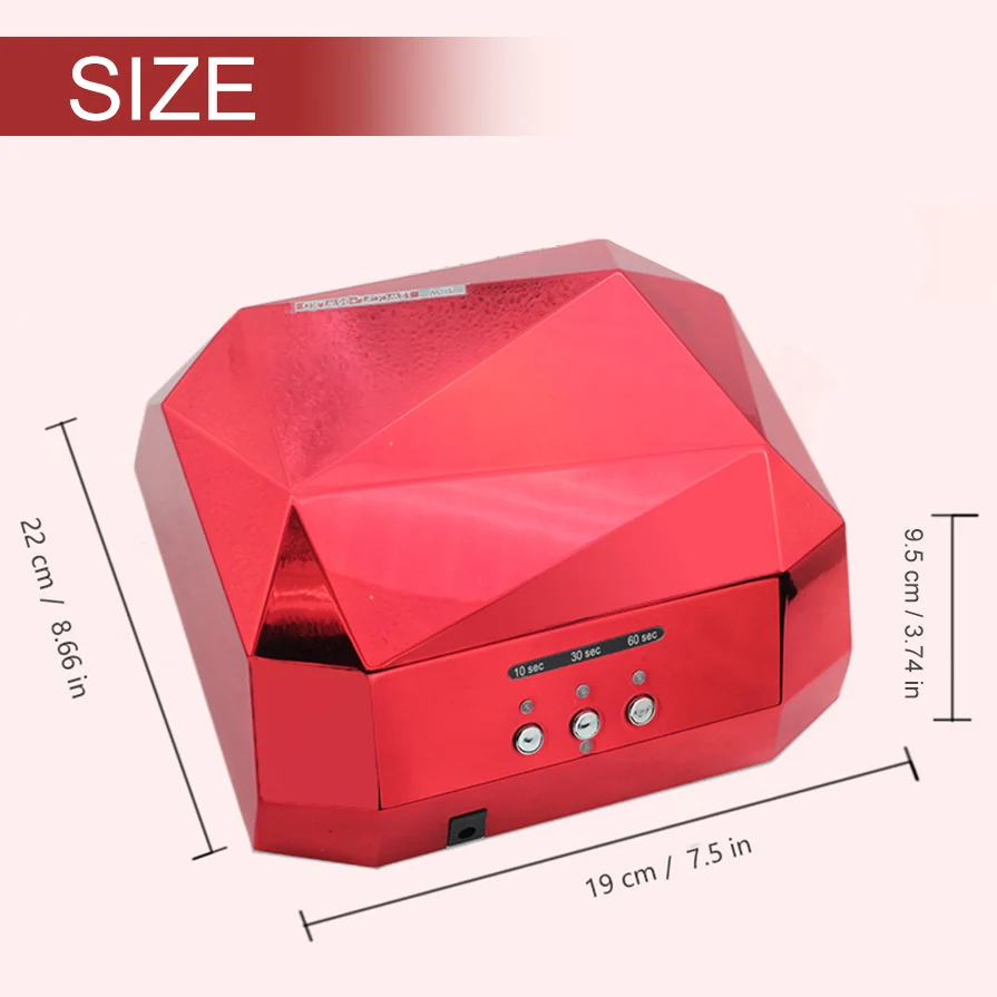 36W LED Lamp Nail Dryer UV Big Diamond Shaped Long Life CCFL Curing for Gel Polish Art Tools | Красота и здоровье
