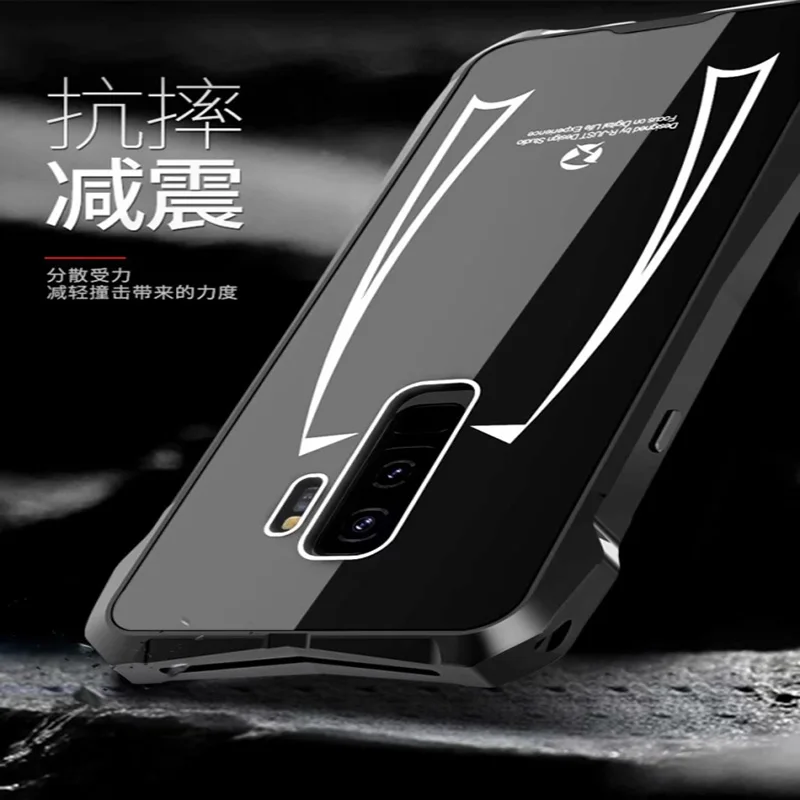 R-just back panel glass aluminum bumper metal shell set for Samsung Galaxy S9 hero cloak S9PLUS |