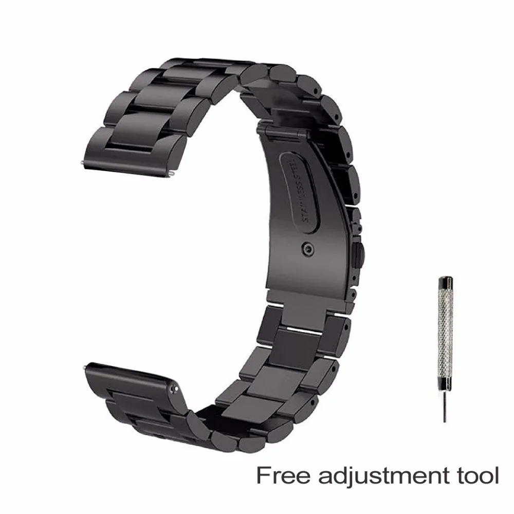 20 мм ремешок для часов Amazfit ремешок из стали для Xiaomi Huami Amazfit Youth Bip BIT умные часы с ремешком металлический браслет из нержавеющей стали