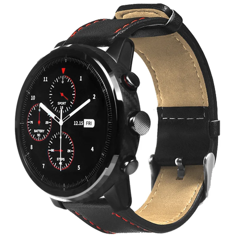 Ремешок для часов Xiaomi Huami Amazfit Pace Stratos 2 2S ремешок 22 мм сменный кожаный
