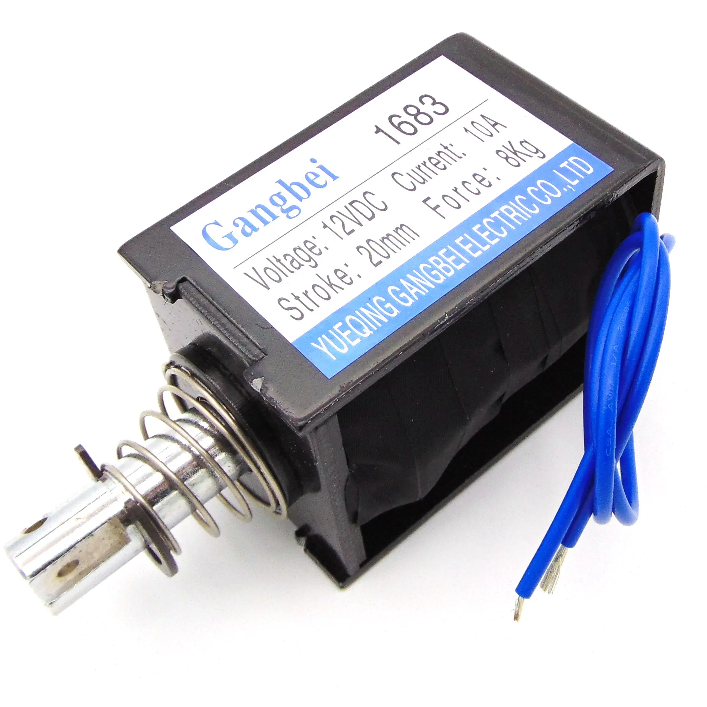 

gangbei 1683 Wholesale DC12V 24V 10A Force 8Kg travel 20mm Pull Type Linear Solenoid Electromagnet