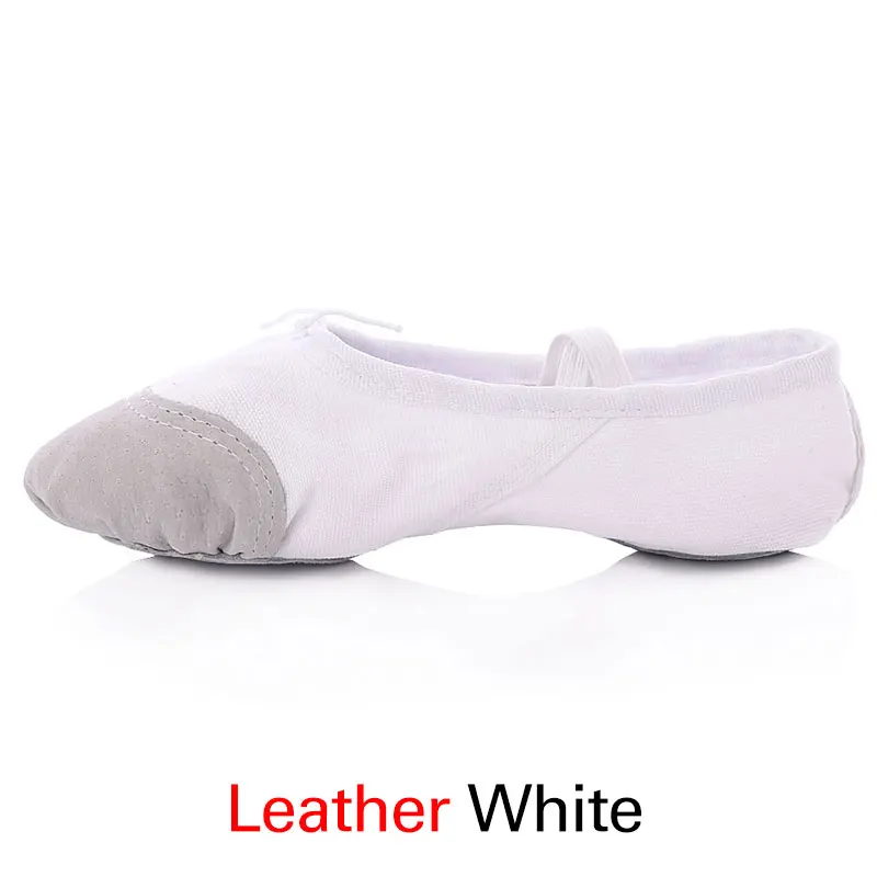 leather white Новые детские танцевальные балетные туфли для взрослых, женские парусиновые тапочки для занятий йогой, для девушек, профессиональная джазовая обувь, 24-45 плюс, мягкие туфли для танцев для девушек - Цвет: leather white