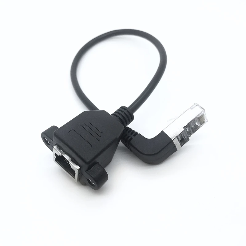 Ethernet LAN Сетевой удлинитель CAT5e RJ45 штекер гнездо 90 градусов вниз угловой 30 см с