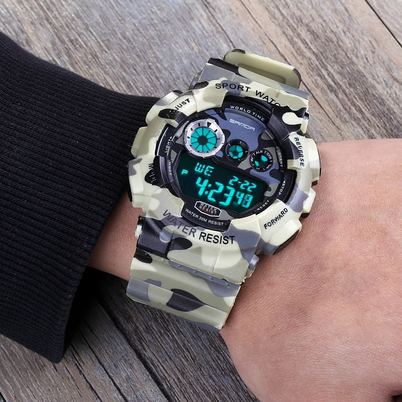 Часы наручные SANDA мужские спортивные модные водонепроницаемые повседневные