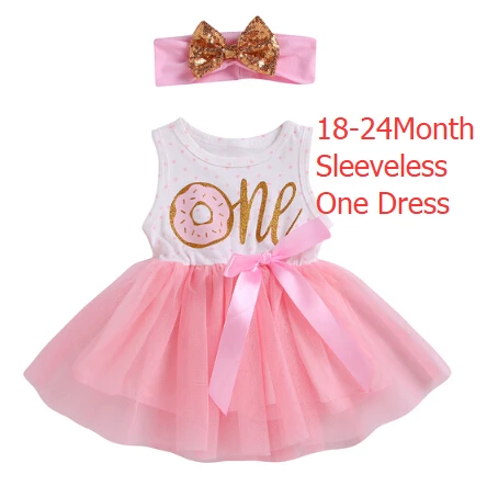 A4 One Sleeveless Pudcoco/ 1/2/3 день рождения для маленьких девочек пончик горошек тюль пачка принцессы праздничное платье День рождения 2 шт - Цвет: A4 One Sleeveless