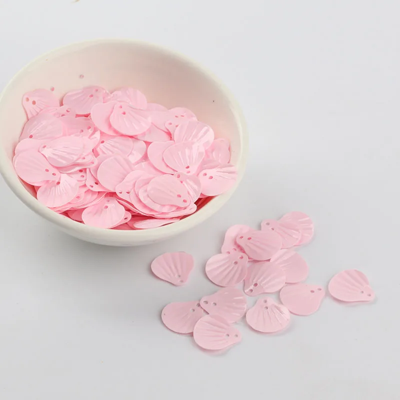 ISequins 200 шт 13 мм Sea Shell Форма пайетками DIY Швейные Украшение изделий Свадебный корабль, Для женщин ткань аксессуары - Цвет: Solid Pink