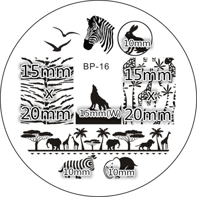 BORN PRETTY Zebra Wolf с узорами животных дизайн ногтей штамп рисунок пластина для печати