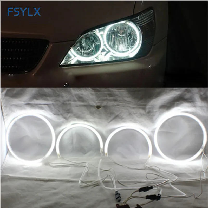 FSYLX CCFL светодиодный ангельские глазки для LEXUS IS200 IS300 светодиодный CCFL автомобильные фары DRL Halo Кольца для TOYOTA ALTEZZA Автомобильный светодиодный CCFL ангельские глазки