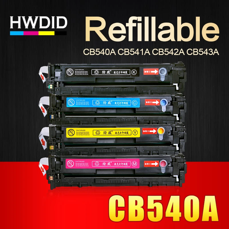 HWDID CB540A CB540 540A 540 CB541A CB542A CB543A 125A тонер картридж совместимый для HP LaserJet CP1215 CP1515n CP1518ni