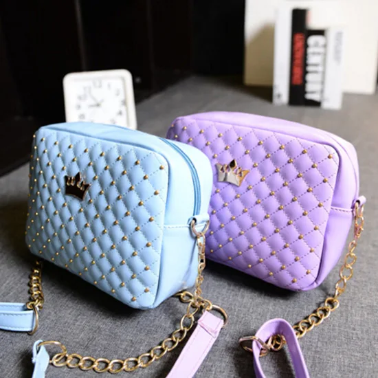 1 шт. Высококачественная женская сумка на плечо с заклепками и цепочкой сумки 2017