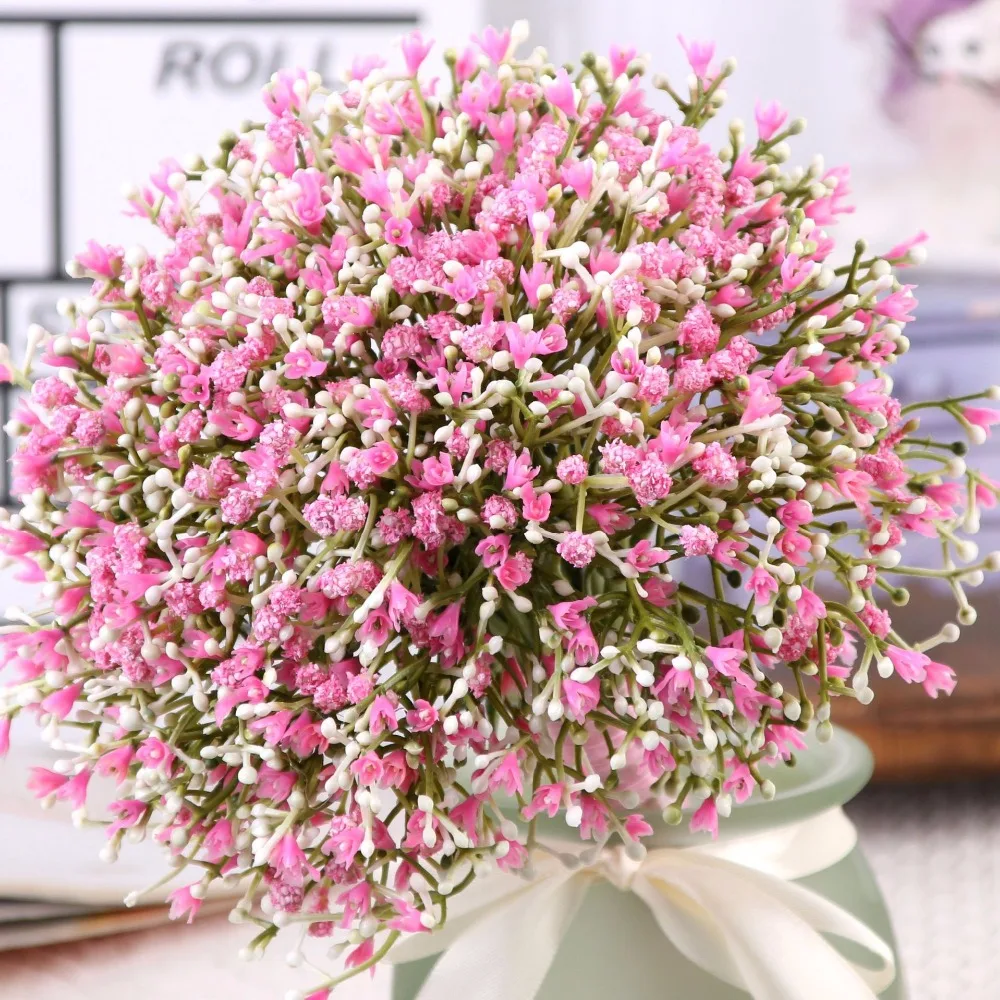 

Gypsophila пластиковые искусственные цветы для свадебной вечеринки, домашний декор, офисное украшение, искусственные цветы, свадебные букеты, д...