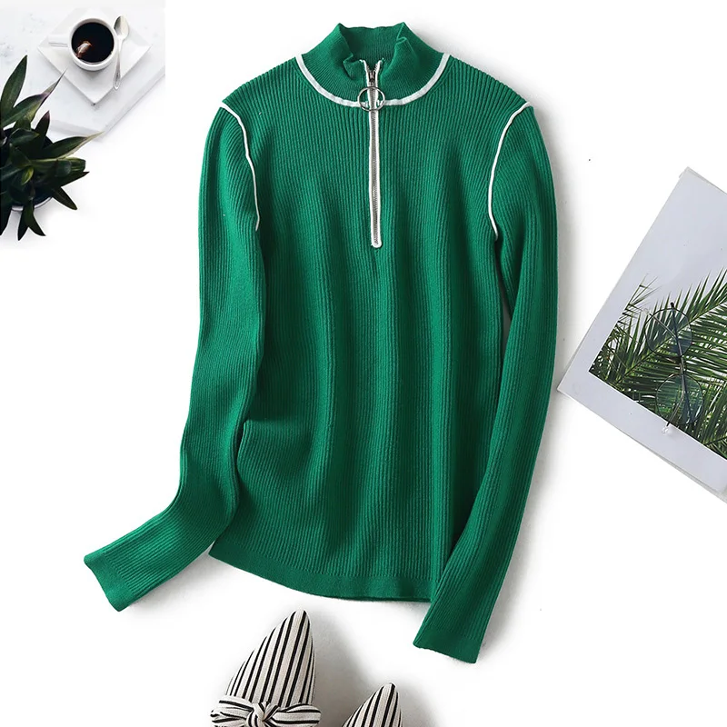 Hot Selling Simple Design Women Sweaters Solid Color Turtle Neck Long Sleeve Fitted Casual Elegant Chic Sweater Z846 | Женская одежда