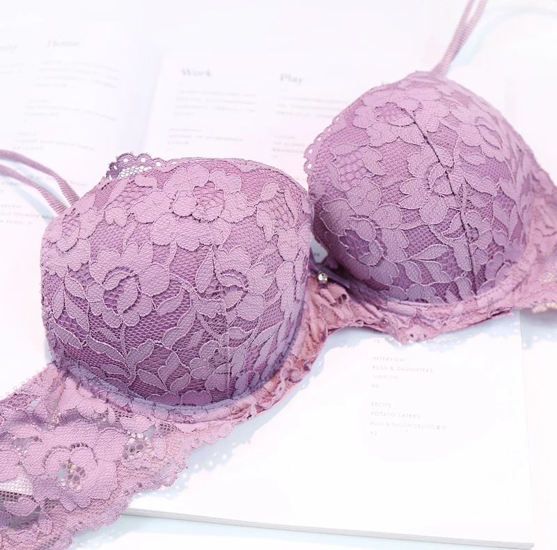 Комплект женского нижнего белья кружевной бюстгальтер пуш ап с