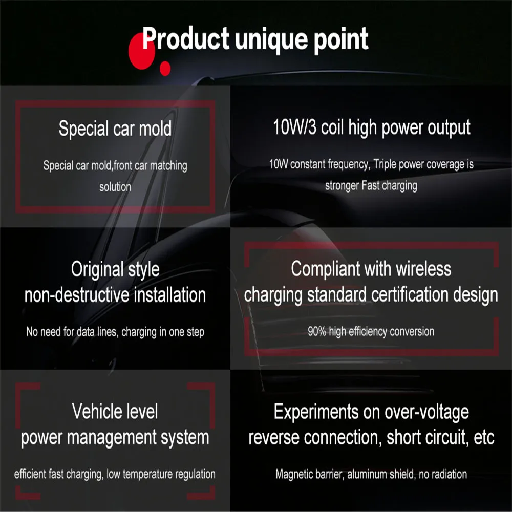 Беспроводное Автомобильное зарядное устройство Aotsr QI для Volkswagen Golf 7 2017 2018