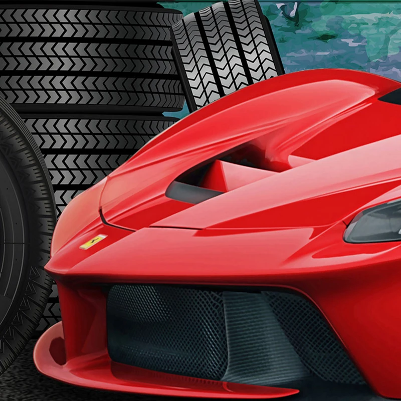 Пользовательские Настенные обои Ferrari спортивный автомобиль город граффити фрески Papel де Parede 3D ресторан кафе бар задний план живопись