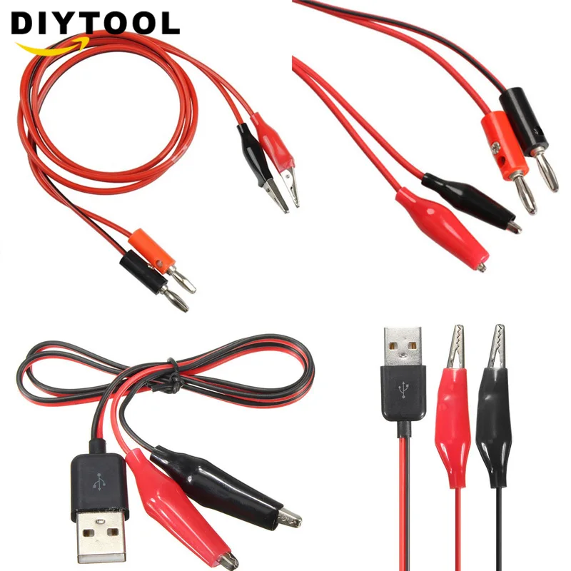 Аллигатор де К AV банан/usb разъем Тесты кабельный ввод Разъем Dual er зонд) зажимы типа