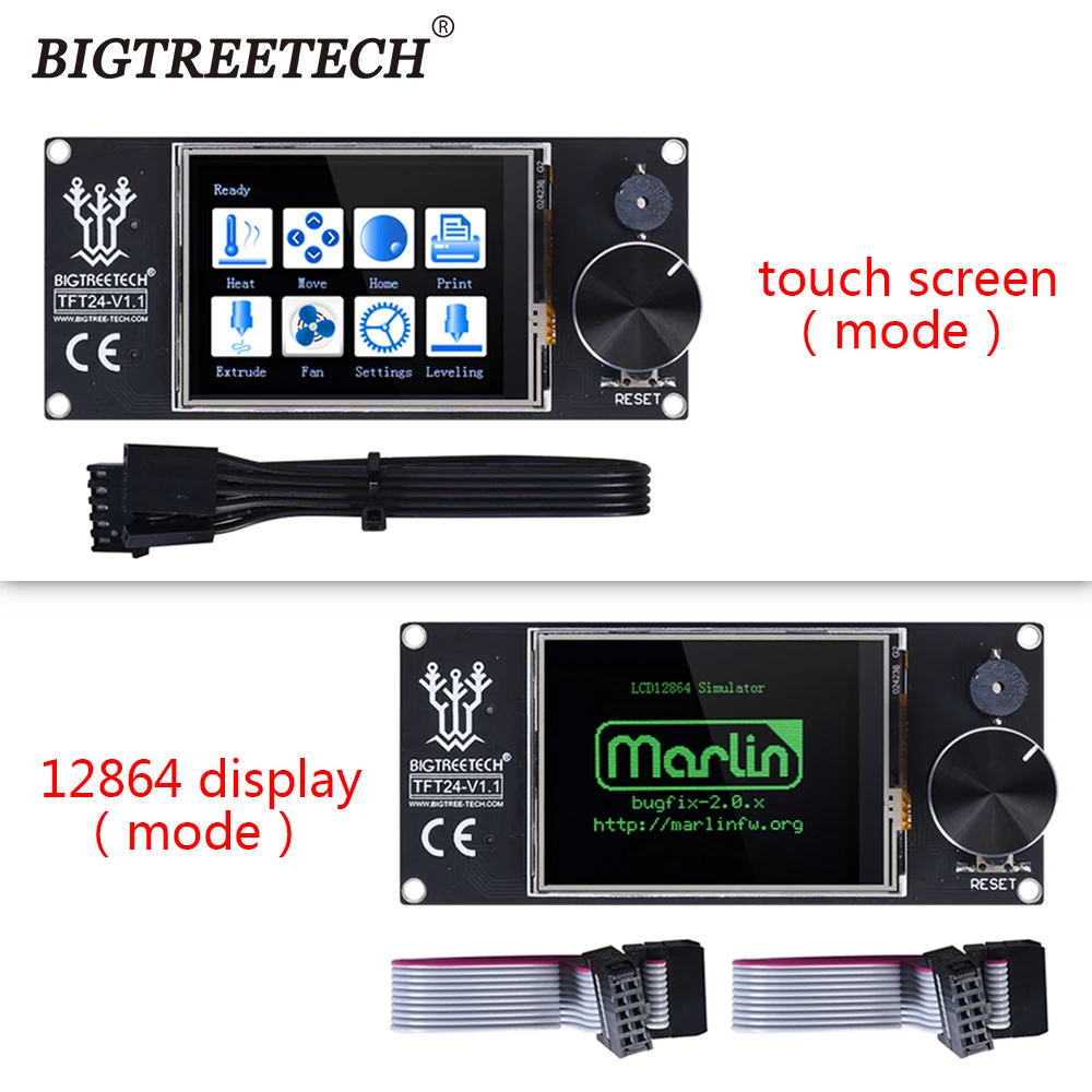 Умный контроллер BIGTREETECH TFT24 V1.1 сенсорный экран с 12864 ЖК дисплеем панель для MKS SKR V1.3