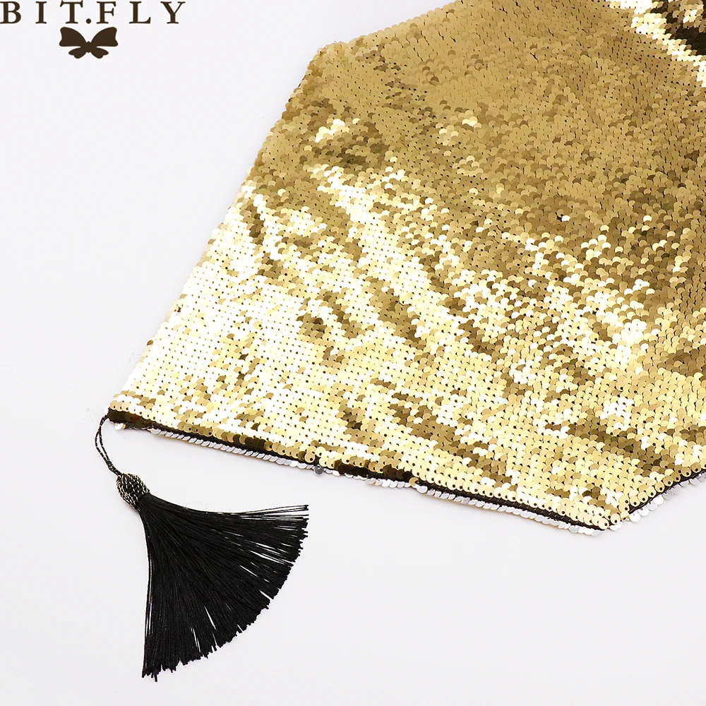 1 шт. волшебная Русалка блестящая кисточка Настольная дорожка двусторонняя