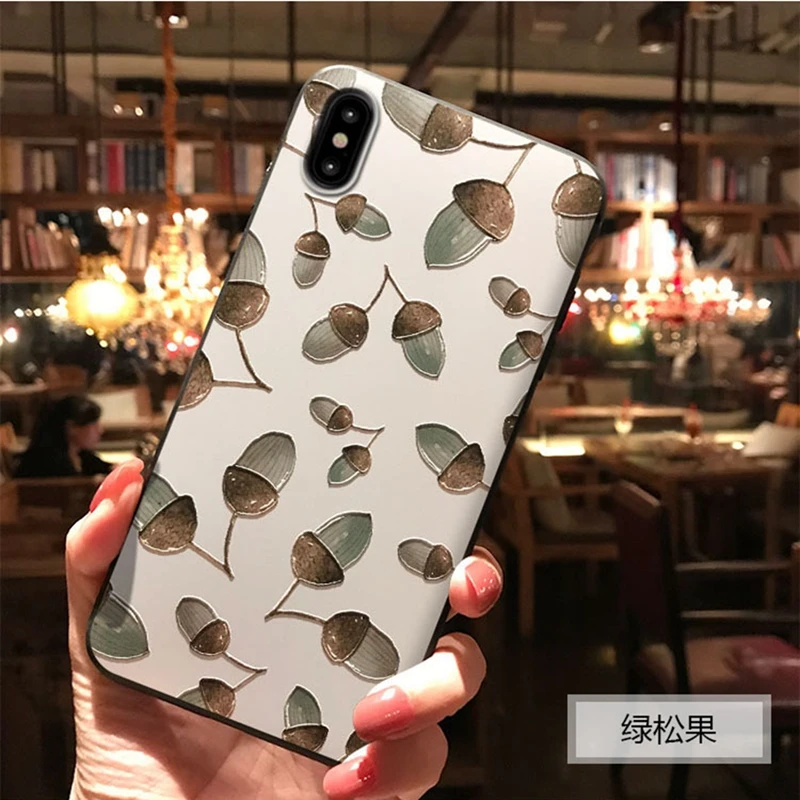 Чехол С Рисунком Листьев для iPhone X XS MAX XR мягкий силиконовый чехол 6 6s Plus 7 8 plus