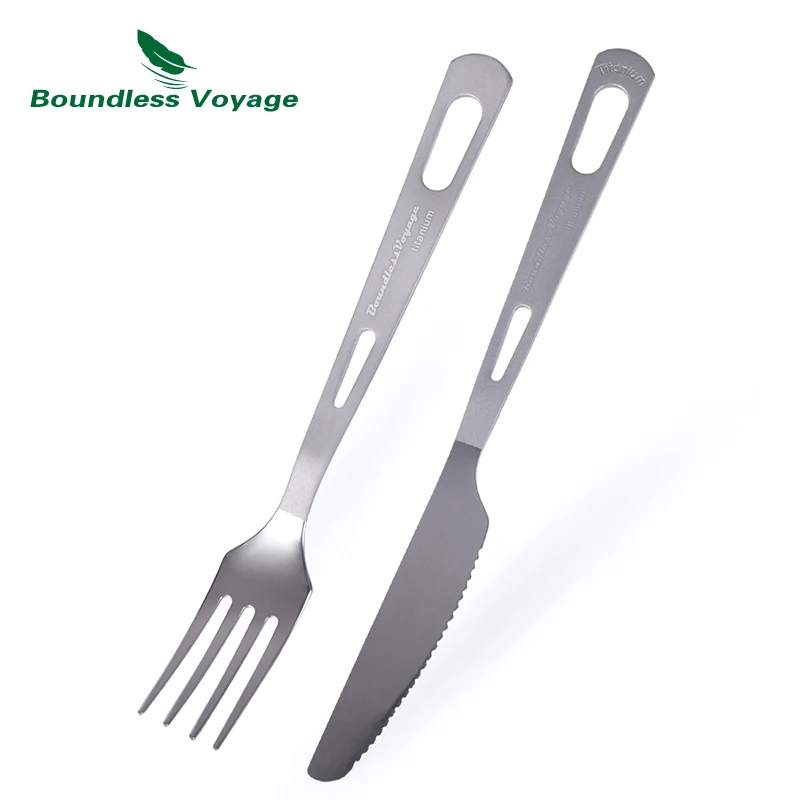 Безграничные вояжи титановые походные столовые приборы, ложка, вилка Spork нож палочки для еды портативная посуда столовые приборы набор беспорядок - Цвет: Ti1558B