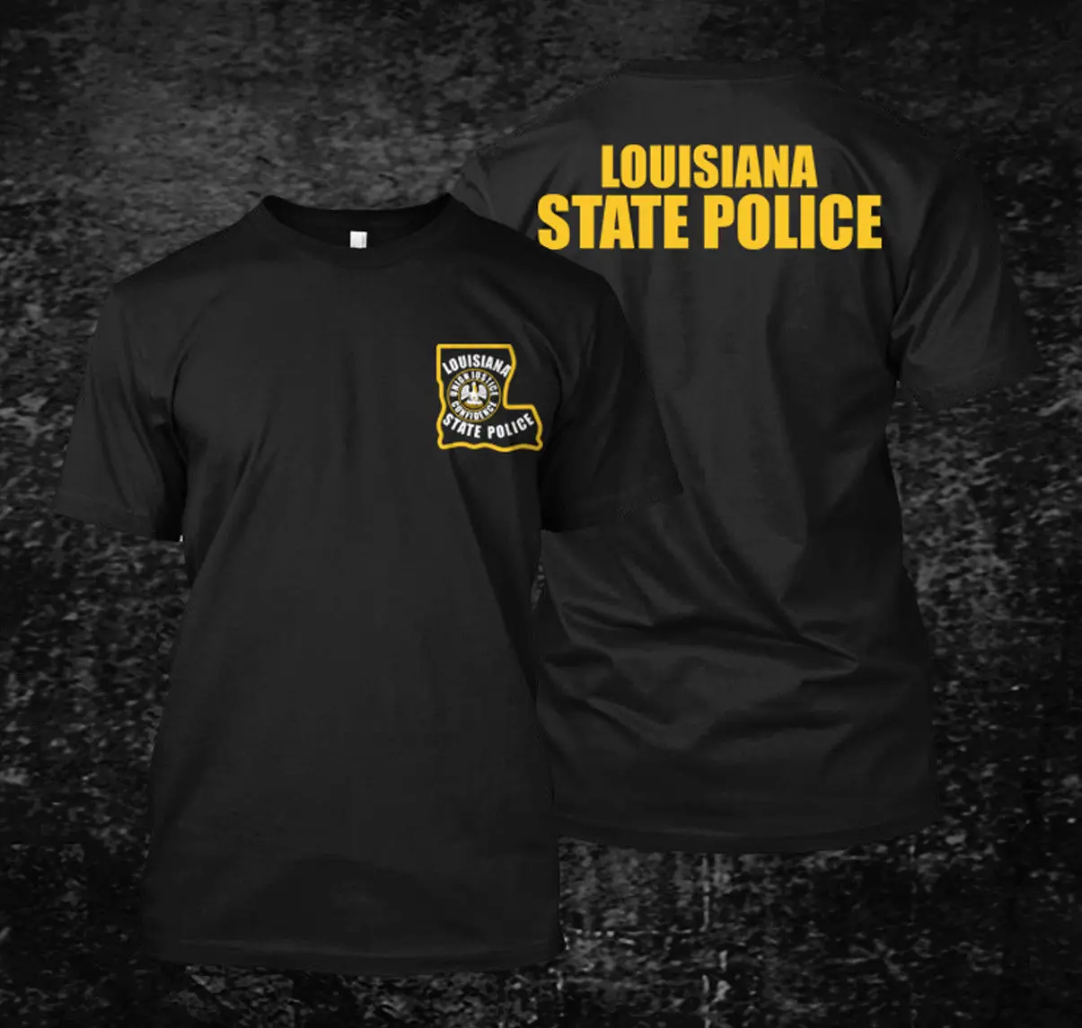 Louisiana state police мужская футболка сзади и спереди на заказ|Мужские футболки| |