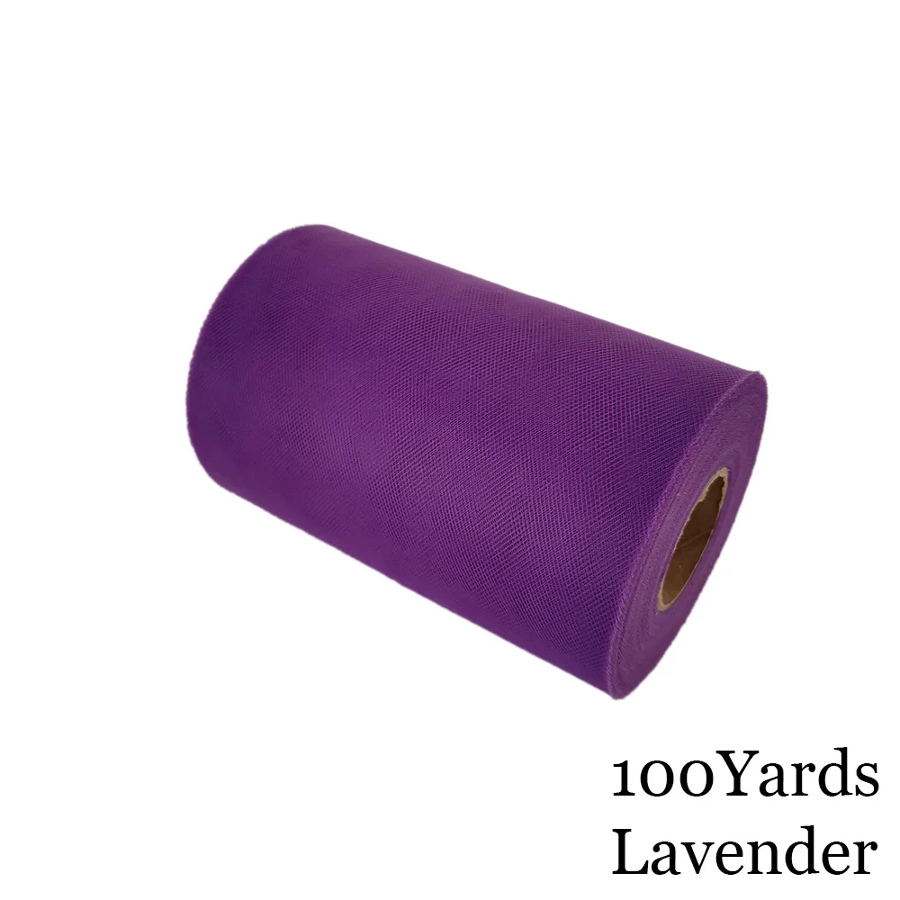 Lavender 15 см, 100 ярдов, фатиновая пачка в рулоне, 6 дюймов, Тюлевая пачка для душа для малышей, сделай сам, для свадебной вечеринки, дня рождения, без шитья, вечерние пачки, декоративные принадлежности - Цвет: Lavender