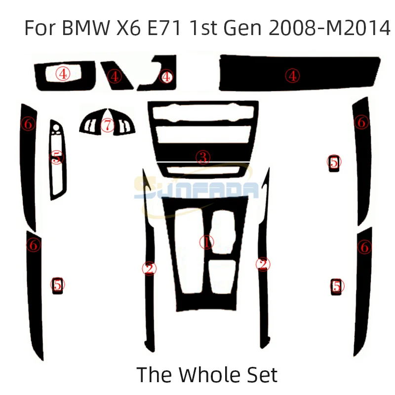 SUNFADA 3D 4D 5D виниловые наклейки из углеродного волокна для BMW X5 E70 08 13X6 E71 14