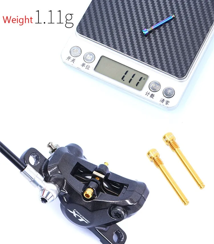 RISK 2pcs M4x26mm Titanium Alloy Bolts for Mountain Bike Oil Disc Pad MTB Bicycle TC4 Ti Screw for XT Brake Clamp Threaded Pin