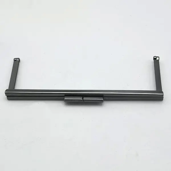 6 3/4 inches (17 x 6.5 cm) - Gunmetal Modern Clutch Frames Open Channel Metal Purse Frame