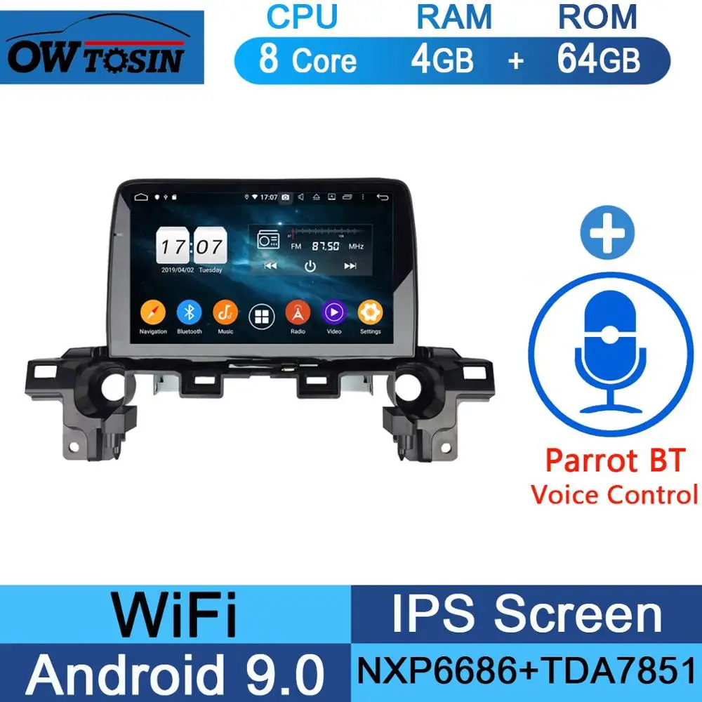 64G Parrot BT " ips Android 9,0 Восьмиядерный 4 Гб ОЗУ+ 64 Гб ПЗУ автомобильный DVD радио gps для Mazda ATENZA CX-5 CX5- DSP CarPlay Parrot BT стерео - Цвет: 64G Parrot BT