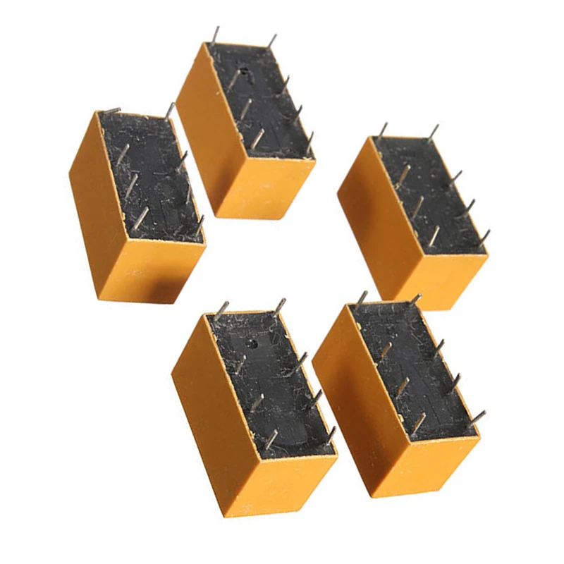5 шт. DC12V SHG катушки DPDT 8 Булавки 2NO 2NC мини Мощность Реле pcb Тип hk19f желтый|relay pcb|power