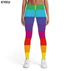 Брюки женские радужные KYKU, спортивные штаны в стиле Харадзюку, эластичные готические, с принтом
