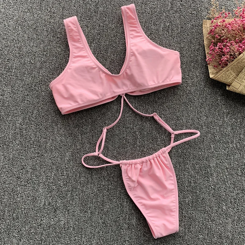 MUXILOVE 2019 Новый женский цельный купальник бикини с бретельками сплошной цвет