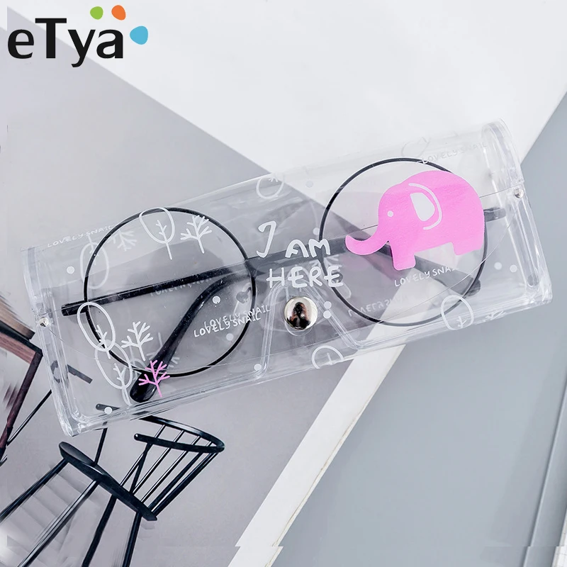 ETya мультяшная милая фотосумка женская прозрачная защитная сумка для очков из пвх