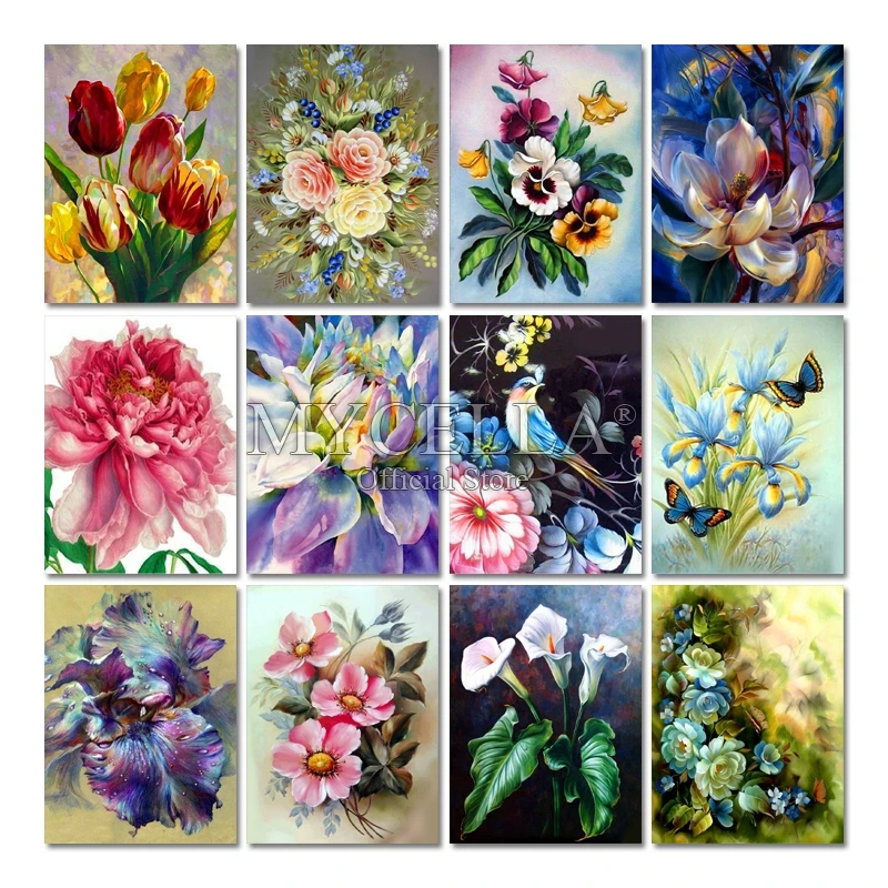 Алмазная 5d картина сделай сам полная выкладка квадратные стразы цветок тюльпаны