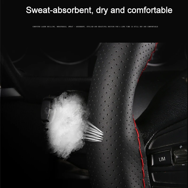 Микрофибра кожаный чехол рулевого колеса автомобиля противоскользящие чехлы на