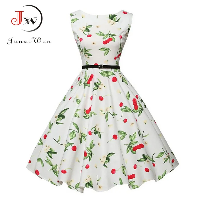 Женское летнее платье большого размера винтажное с цветочным принтом в стиле