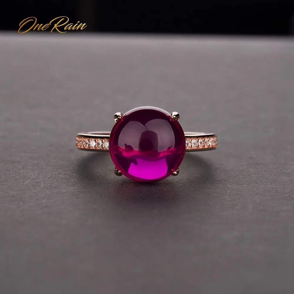 

OneRain Classic 100% 925 Sterling Silver Ruby Citrine Sapphire Amethyst Gemstone Engagement Wedding Rings Jewelry Wholesale 5-12
