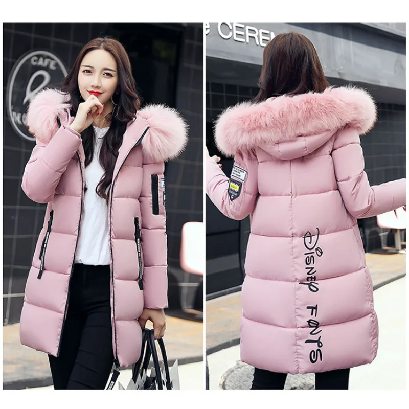 2018 зима новый вниз хлопковой подкладкой женские длинные секции большой меховой
