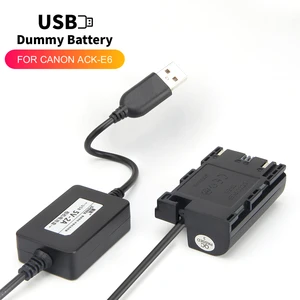 Блок питания 5 В, USB LP-E6, фиктивный аккумулятор ACK-E6 DR-E6, адаптер питания для Canon EOS 5D Mark II III 5D2 5D3 6D 7D 60D 60D 70D 80D