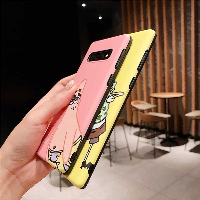SpongeBob Cases For Samsung Galaxy S10 Plus S10e S7 Edge S8 S9 Note 8 9 Soft IMD Phone Back Cover Gifts |