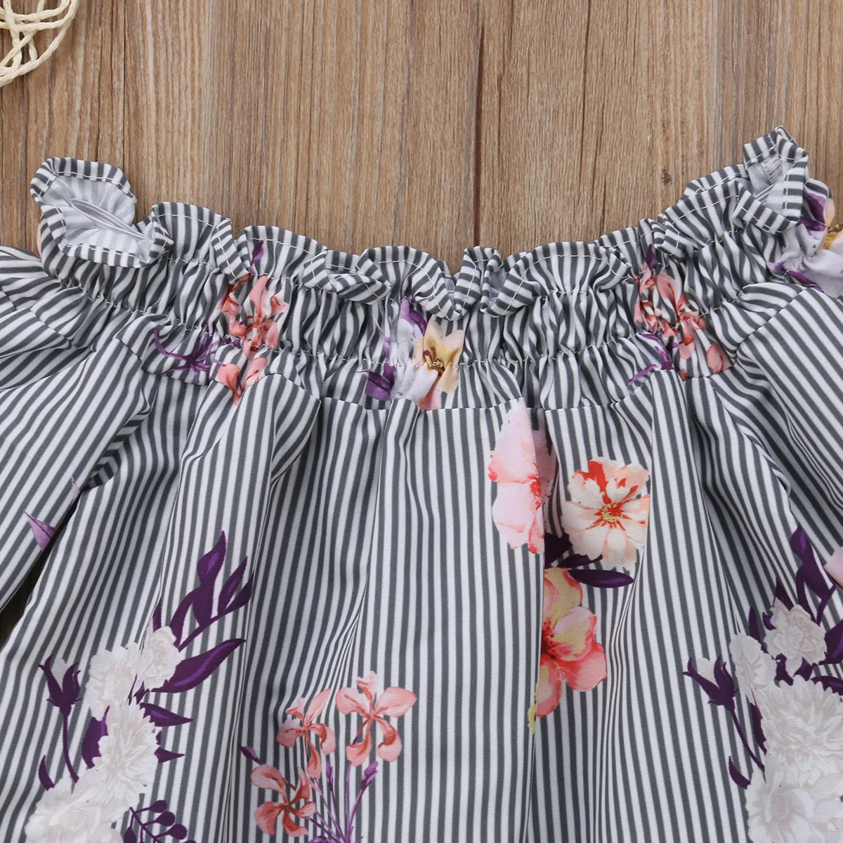 Новая модная летняя одежда в полоску для маленьких девочек платье-топ