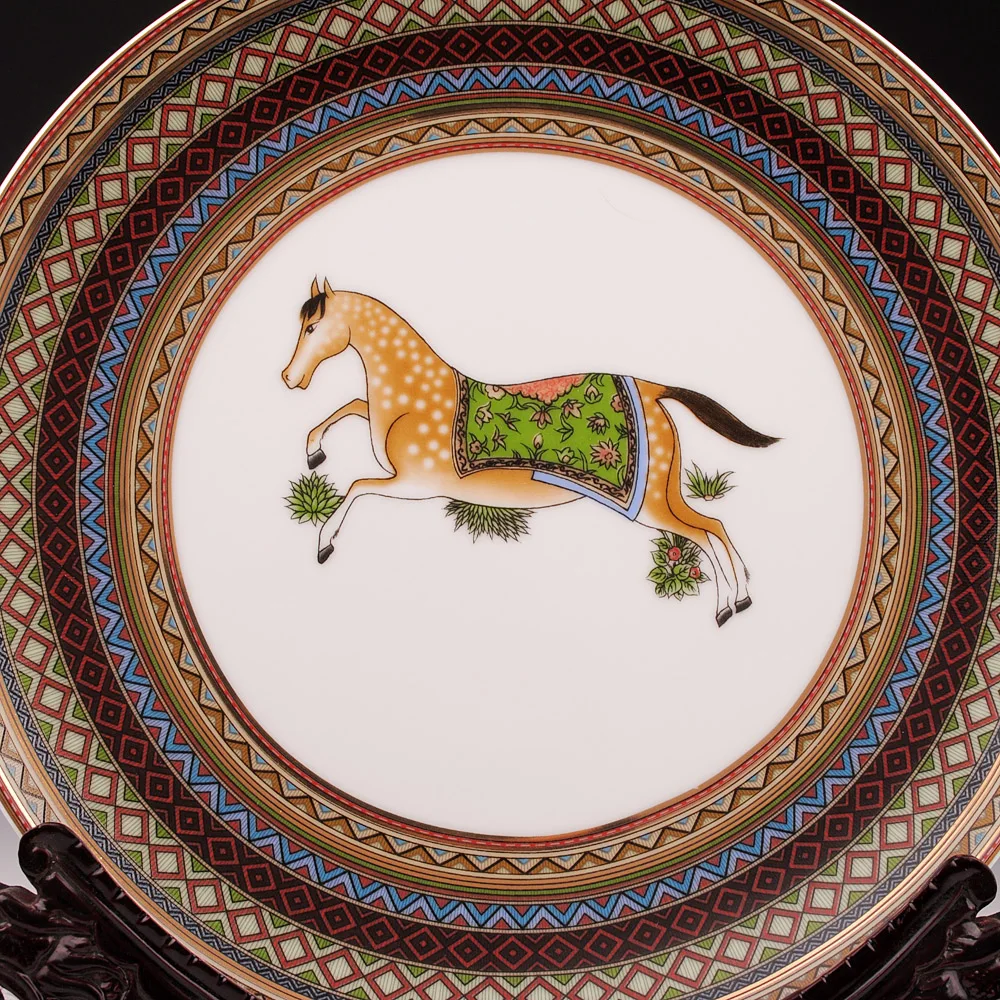Керамическая подвесная тарелка Jingdezhen для лошадей керамические декоративные